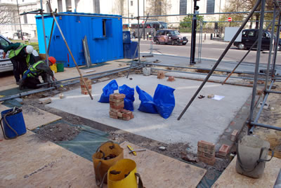 The concrete footings in readiness for the substructure brickwork